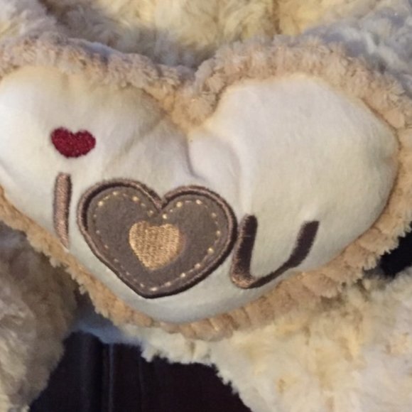 Teddy Bear Stuffed Animal New Holding Heart That Says "I Love You" - Picture 3 of 4